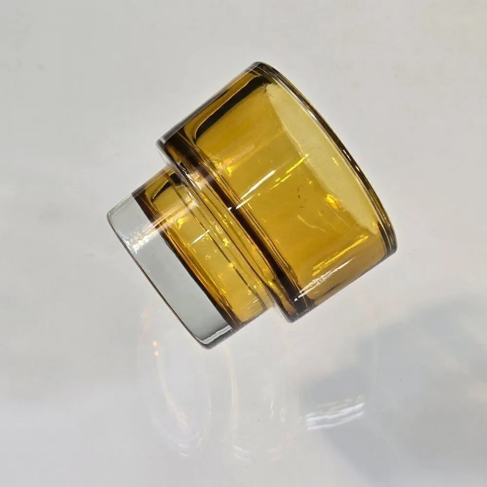 Ikea Thick Amber Glass Tea Light Candle Holder Single